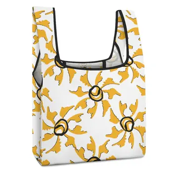 Большая хозяйственная сумка с нестандартным рисунком, сумки, Большая сумка для еды, Желтый большой цветок, сумка большой емкости, многоразовая сумка для отдыха, дорожная сумка