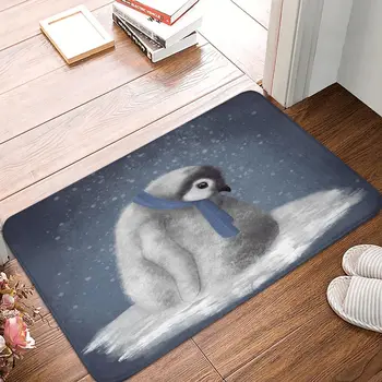 Коврик с изображением маленького пингвина в виде животного, добро пожаловать, Полиэстеровый коврик для ванной комнаты, гостиной, балкона, дверного коврика, противоскользящего коврика для ванной