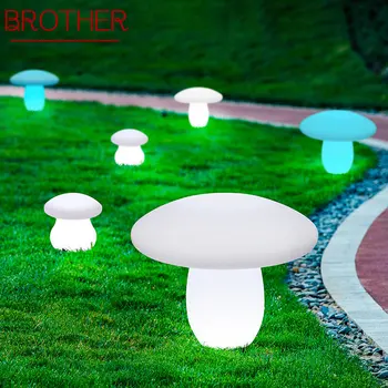Лампы Лужайки BROTHER Outdoor Mushroom с Дистанционным управлением White Solar 16 Colors Light Waterproof IP65 для Украшения сада