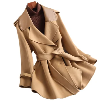 Женское Шерстяное Пальто Hwitex, 100% Шерстяная меховая куртка, Официальные Женские Зимние Пальто для Женщин HW2027