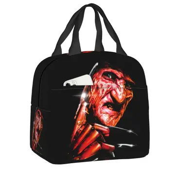 Убийца из фильма ужасов, изолированная сумка для ланча с персонажем Хэллоуина, Сменный кулер, термос для ланча Для женщин, Детская сумка для школьной еды