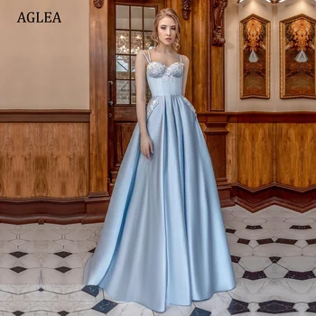 Вечерние платья AGLEA для официальных мероприятий, Элегантная вечеринка для женщин, шлейф для выпускного вечера, аппликации в виде спагетти в виде сердца, Ампир