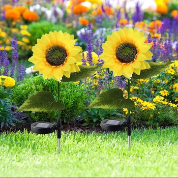Солнечные фонари Sunflower Садовые Наружные Солнечные Светодиодные фонари Водонепроницаемая Светодиодная Солнечная Лампа для украшения сада, Газонной дорожки