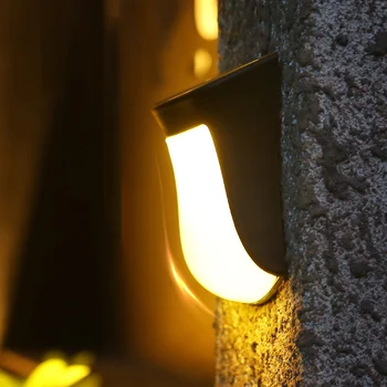 Светодиодный Солнечный настенный светильник Ночной датчик на открытом воздухе Для уличного ограждения Сада Внутреннего двора Украшения коридора дорожки Ландшафта Водонепроницаемый