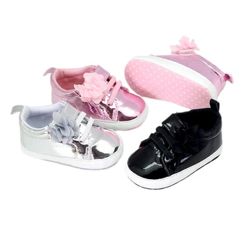 2023-03-17 Lioraitiin/ Обувь для кроватки для новорожденных девочек, блестящие металлические кроссовки с высоким берцем, первые ходунки для новорожденных