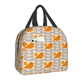 Термоизолированная сумка для ланча Orla Kiely Birds, портативный скандинавский контейнер для ланча в цветочек для детей, Школьная Многофункциональная коробка для еды