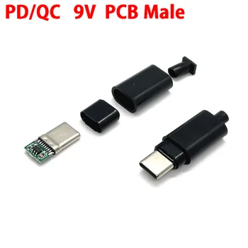 1шт плата-приманка PD/QC Быстрая зарядка PD DC 9V модуль-приманка PD 2 3,0 кабель-триггер постоянного тока USB Type-C штекер печатной платы QC4 разъем для зарядки