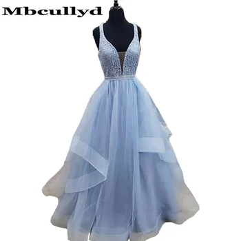Элегантные Светло-голубые Платья для выпускного вечера 2023 г. С прозрачными Кружевными аппликациями, Длинное Вечернее платье в пол, Вечеринка для женщин vestidos de fiesta