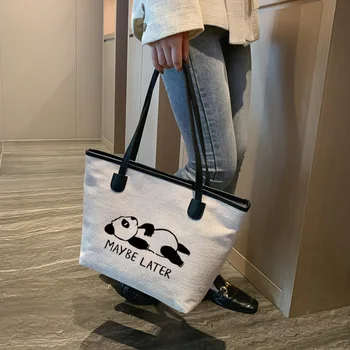 Милая забавная сумка с принтом панды, рабочая сумка, подарок для друзей, женская сумка, пляжная сумка, дамский кошелек, прямая поставка