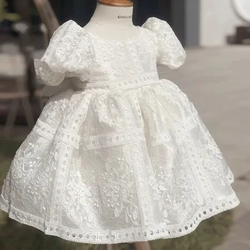 2023, Расшитое бисером Пышное платье на Первый день рождения, платья для девочек в цветочек, Милые детские платья для девочек, Фотография