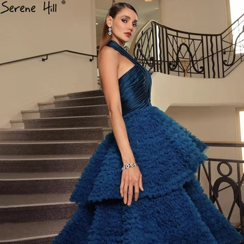 Сексуальное свадебное платье Serene Hill Blue на бретелях 2023 Без рукавов с многоуровневой шнуровкой, Высококачественное свадебное платье CHM67232