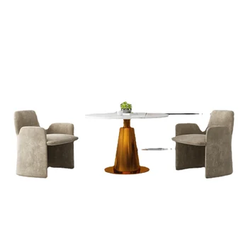 Скандинавское современное легкое роскошное кресло для отдыха на стойке регистрации, небольшой круглый стол, комбинация стола и стула, обеденные стулья