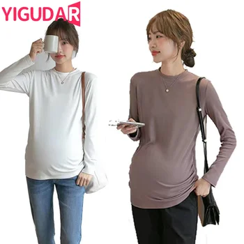 Модная послеродовая футболка, высококачественные рубашки и блузки для беременных, одежда для беременных, топы y2k, блузка для фотосессии во время беременности