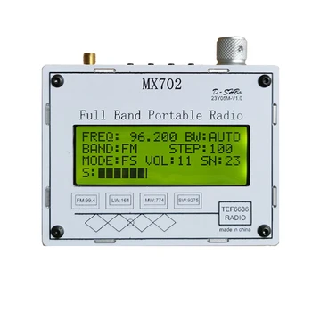 Deshibo MX702 RDS Полнодиапазонный FM/MW/Коротковолновый HF/LW Радиоприемник с чипом TEF6686 + Металлический корпус + Динамик + Антенна