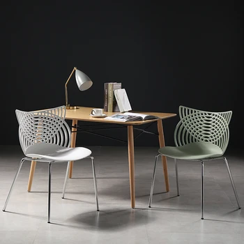 НОВЫЕ обеденные стулья Nordic Креативный дизайн Пластиковая спинка Стул для отдыха Минималистичная современная домашняя Кухонная мебель Обеденный стул TG