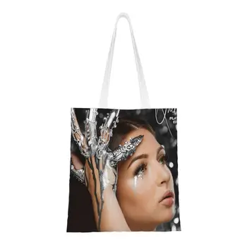 Многоразовая сумка для покупок Eva Queen, женская холщовая сумка через плечо, портативные сумки для покупок французской певицы