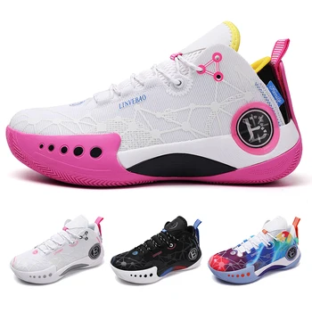 Летняя мужская баскетбольная обувь, брендовые профессиональные женские кроссовки с противоскользящим верхом, пара дышащих мужских черных баскетбольных ботинок