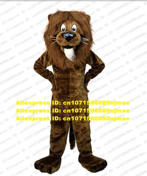 Плюшевый пушистый коричневый Костюм талисмана Большого льва, костюм персонажа мультфильма для взрослых, Телевизионная тематика, игровая площадка, Школьный двор zz8146